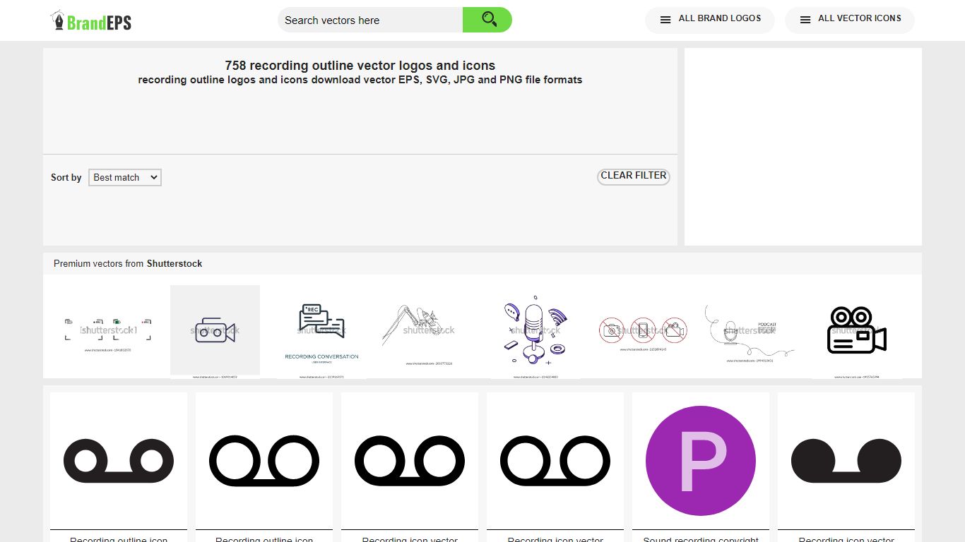 758 recording outline vector logos and icons - brandeps.com
